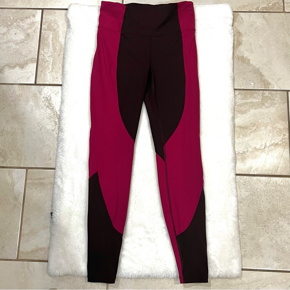 Lululemon Wake & Train Tight *28" Black Satin / Star Ruby Size 8 - Picture 2 of 15